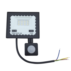 Прожектор LED 10W Ultra Slim 220V 900Lm 6500K IP65 з датчиком руху TNSy