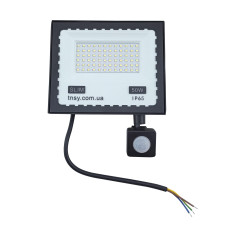 Прожектор LED 50W ULTRA Slim 220V 4500Lm 6500K IP65 з датчиком руху TNSy Прожектор LED 50W ULTRA Slim 220V 4500Lm 6500K IP65 з датчиком руху TNSy