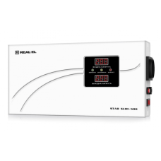 Стабілізатор напруги мережі REAL-EL STAB SLIM-500, білий