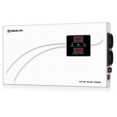 Стабілізатор напруги мережі REAL-EL STAB SLIM-2000, білий