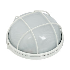 Світильник НПП1102-100W-E27-IP65 коло біле з решіткою TNSy